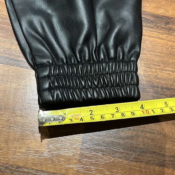 Zara black joggers faux leather. Size XS. Very trendy. !! Super sexy jogger. - Picture 9 of 9